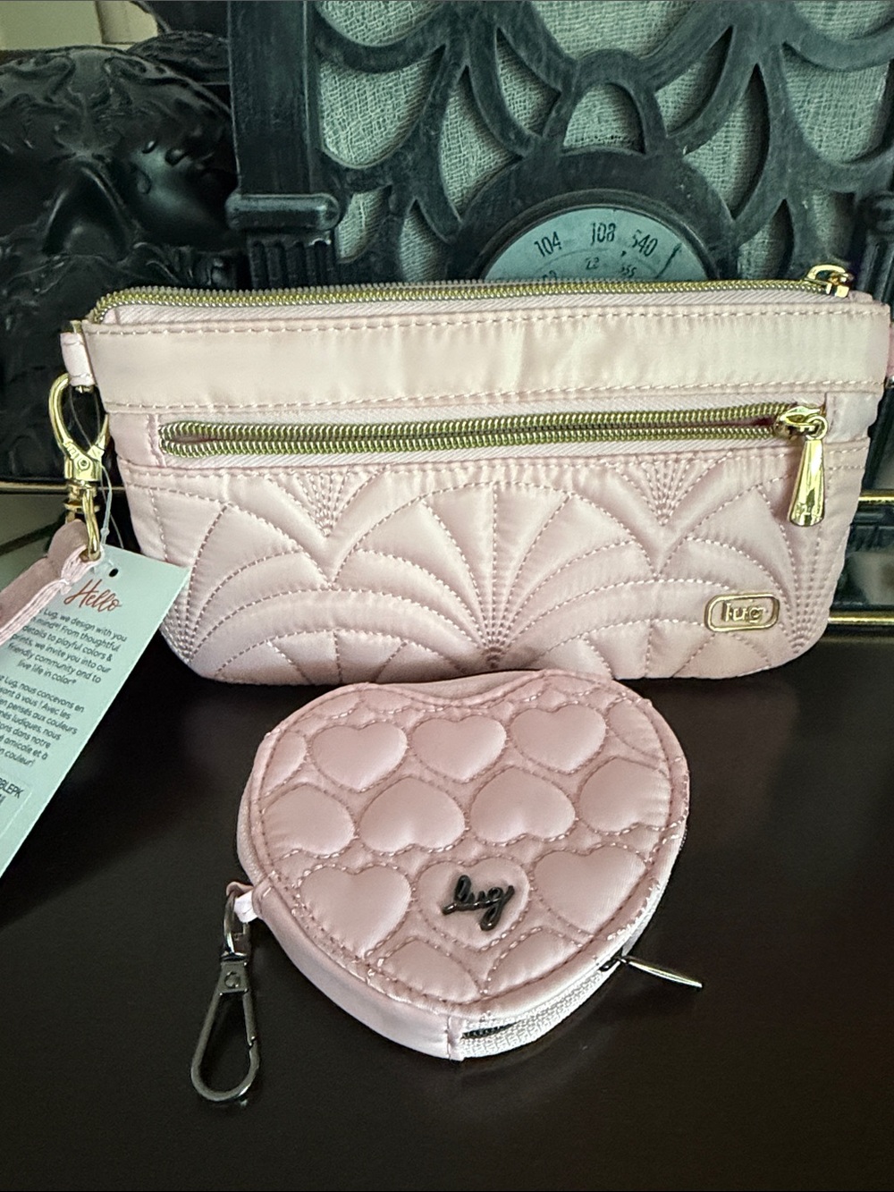 lug Bubblegum Pink Heart Pouch & Super Metro Wicked Bubblegum